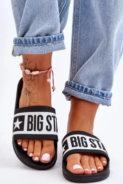 Damskie Klasyczne Klapki Big Star LL274739 Czarne