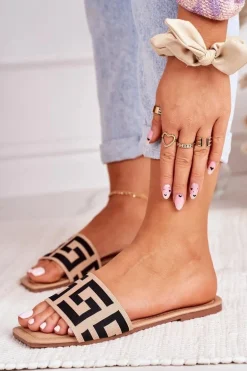 Damskie Klasyczne Klapki Beżowe Melinda