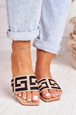 Damskie Klasyczne Klapki Beżowe Melinda