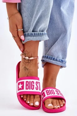 Damskie Klasyczne Klapki Big Star LL274741 Różowe