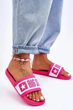 Damskie Klasyczne Klapki Big Star LL274741 Różowe