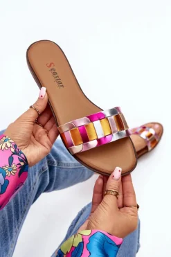 Damskie Klasyczne Klapki Na Płaskim Obcasie Multikolor Namrita