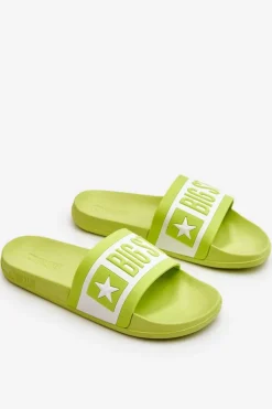 Damskie Klasyczne Klapki Big Star LL274742 Limonkowe