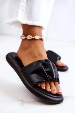 Damskie Klasyczne Klapki Czarne Feline