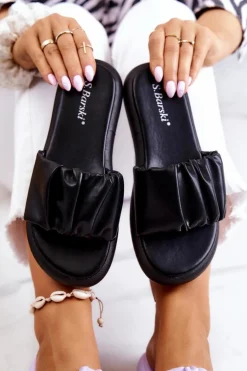 Damskie Klasyczne Klapki Czarne Feline