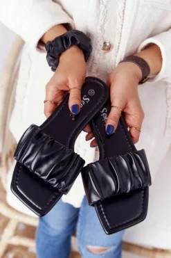 Damskie Klasyczne Klapki Czarne Looking Good