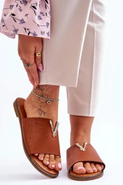 Damskie Klasyczne Klapki Z Ozdobą Camel Bertha