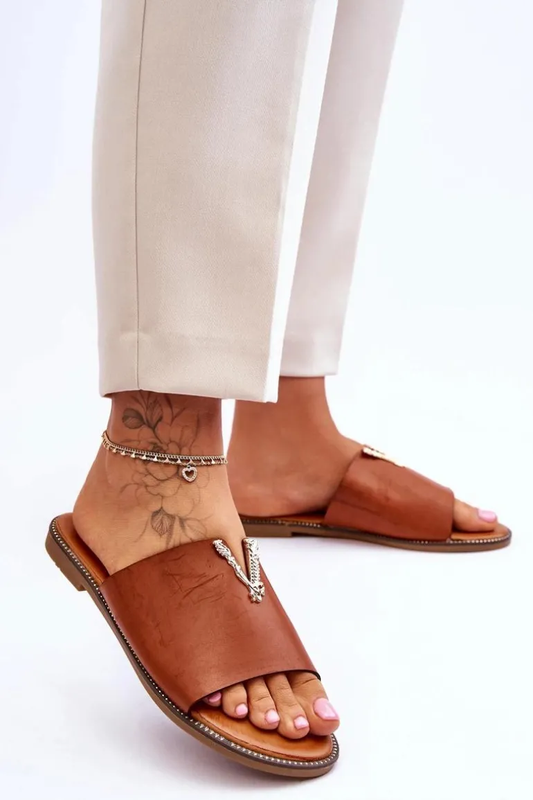 Damskie Klasyczne Klapki Z Ozdobą Camel Bertha