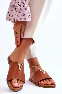 Damskie Klasyczne Klapki Z Ozdobą Camel Bertha