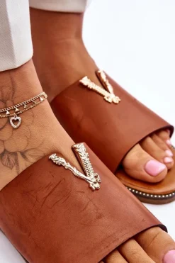 Damskie Klasyczne Klapki Z Ozdobą Camel Bertha