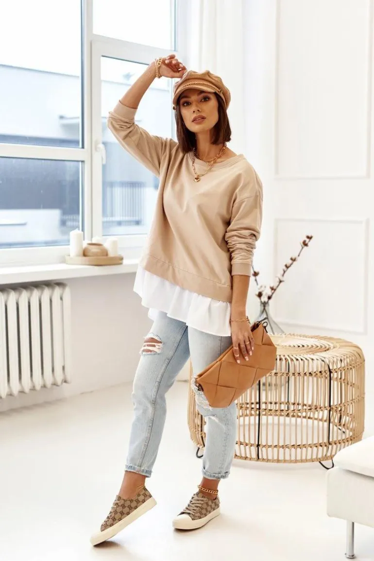 Damskie Klasyczne Logowane Trampki Khaki Challenge