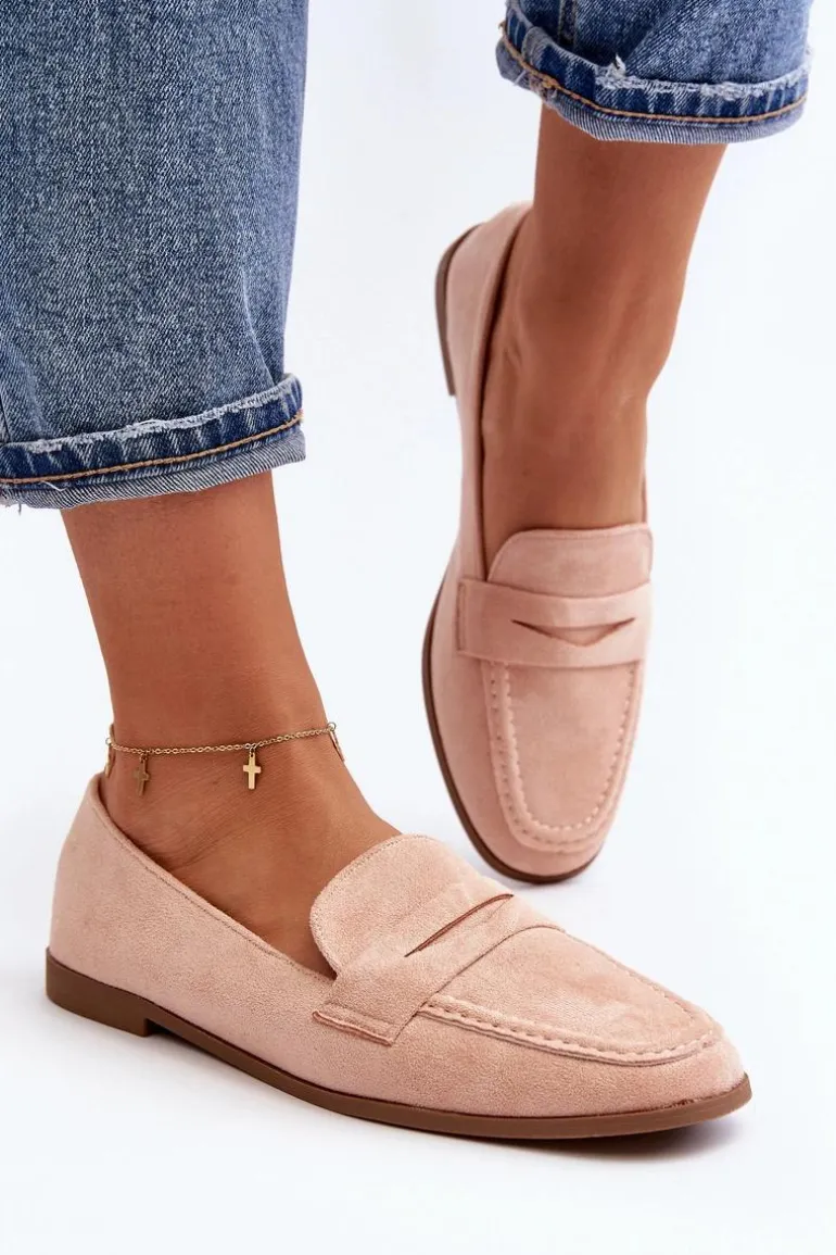 Damskie Klasyczne Mokasyny Różowe Olevin