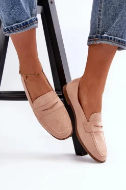 Damskie Klasyczne Mokasyny Różowe Olevin