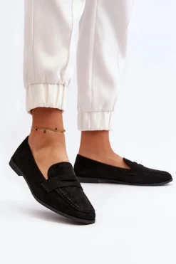 Damskie Klasyczne Mokasyny Czarne Olevin