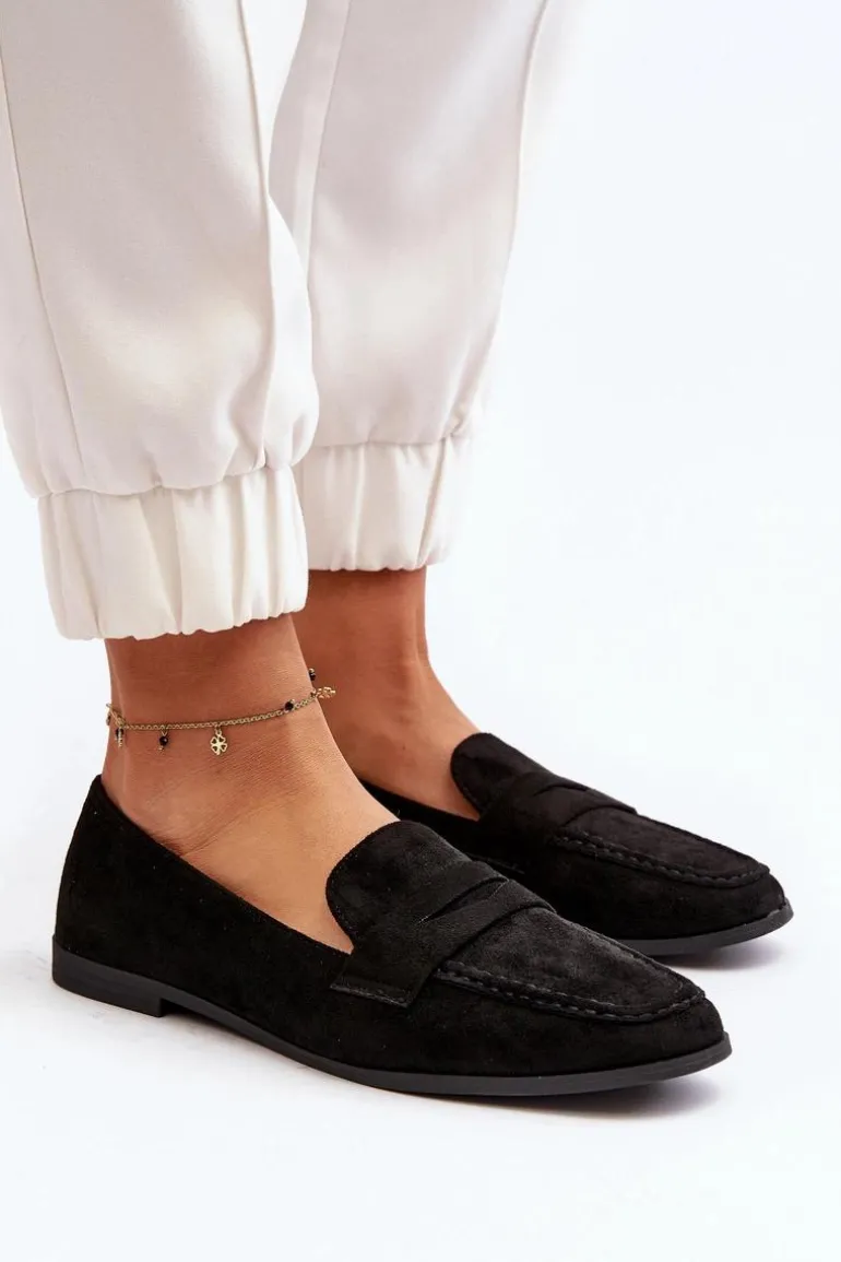 Damskie Klasyczne Mokasyny Czarne Olevin