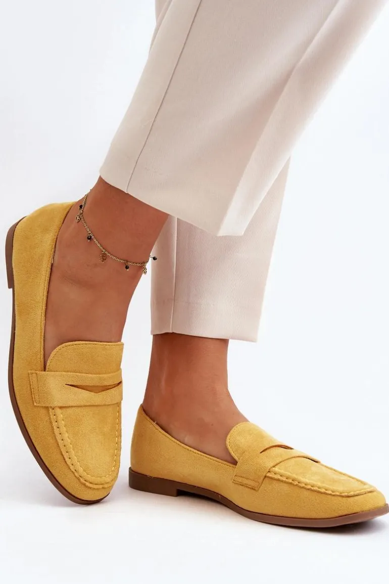 Damskie Klasyczne Mokasyny Żółte Olevin