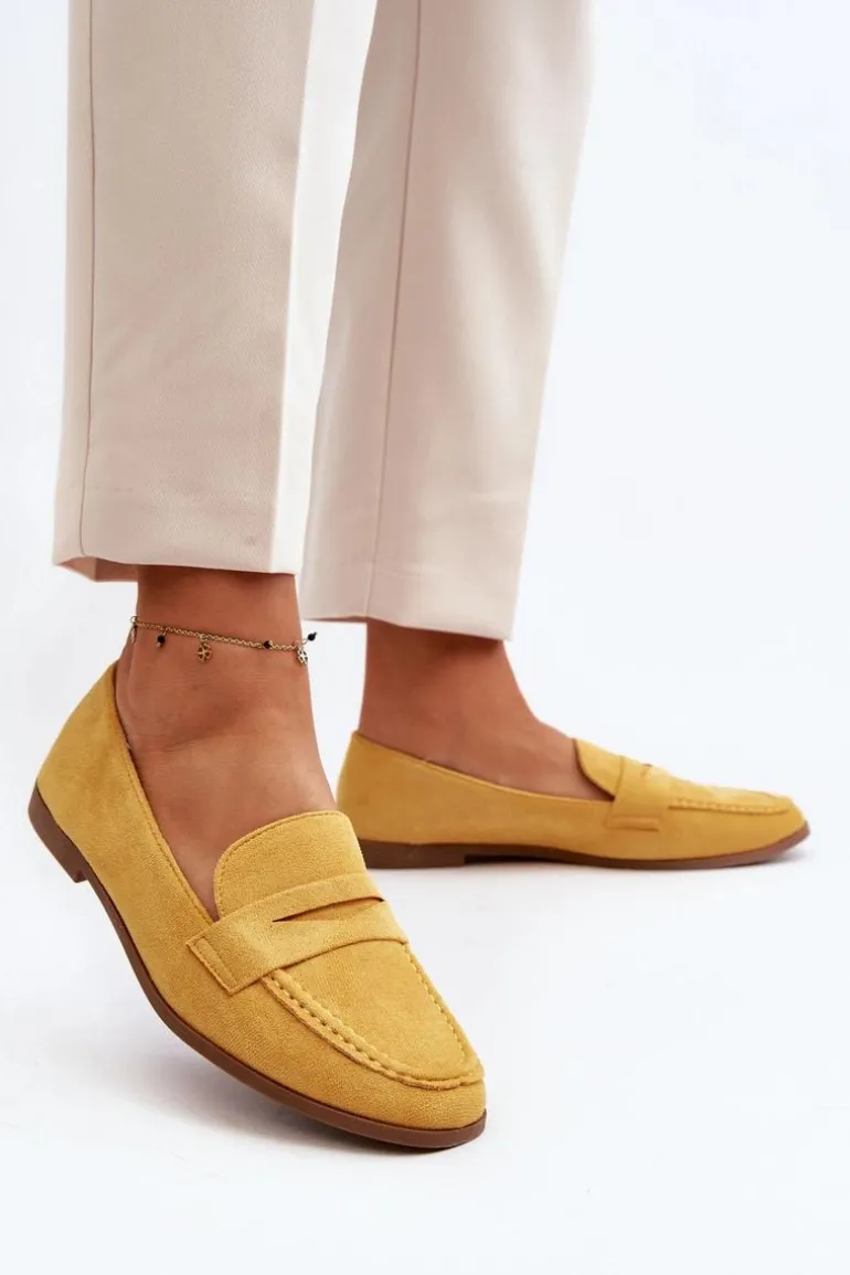 Damskie Klasyczne Mokasyny Żółte Olevin