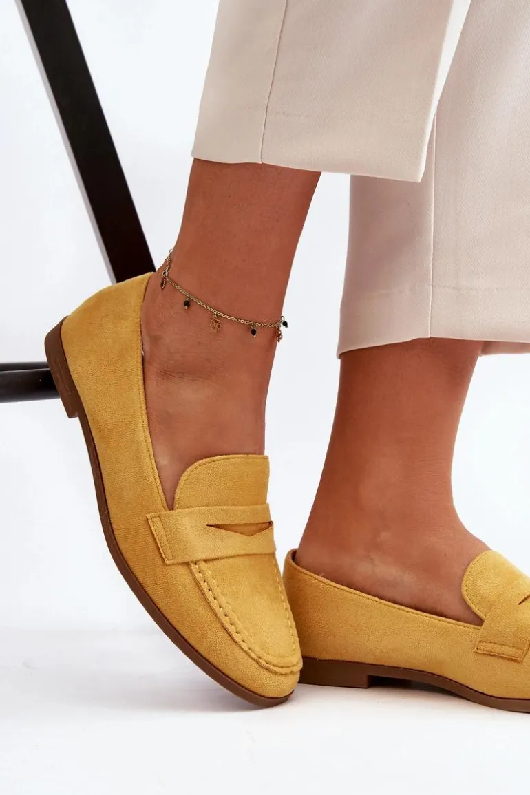 Damskie Klasyczne Mokasyny Żółte Olevin