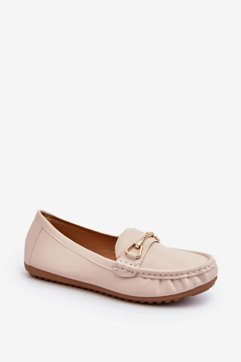 Damskie Klasyczne Mokasyny Z Ozdobą Beżowe Ainslee