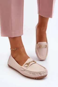 Damskie Klasyczne Mokasyny Z Ozdobą Beżowe Ainslee
