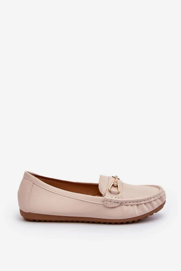 Damskie Klasyczne Mokasyny Z Ozdobą Beżowe Ainslee