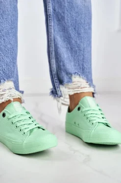 Damskie Klasyczne Niskie Trampki BIG STAR AA274030 Zielone