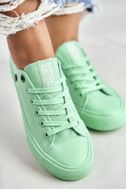 Damskie Klasyczne Niskie Trampki BIG STAR AA274030 Zielone