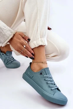 Damskie Klasyczne Niskie Trampki Big Star LL274019 Zielone