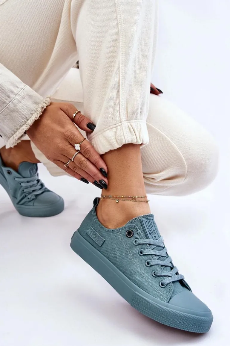 Damskie Klasyczne Niskie Trampki Big Star LL274019 Zielone