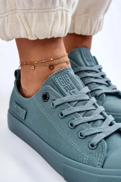 Damskie Klasyczne Niskie Trampki Big Star LL274019 Zielone