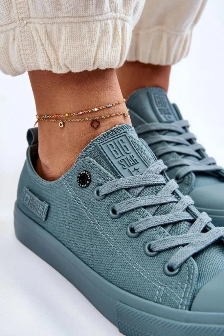 Damskie Klasyczne Niskie Trampki Big Star LL274019 Zielone