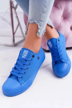 Damskie Klasyczne Niskie Trampki BIG STAR AA274011 Ciemno Niebieskie