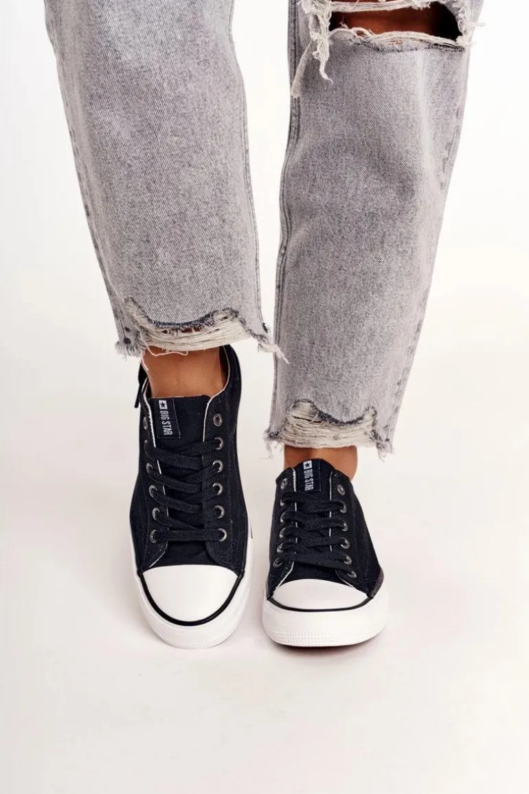 Damskie Klasyczne Niskie Trampki Big Star DD274338 Czarne