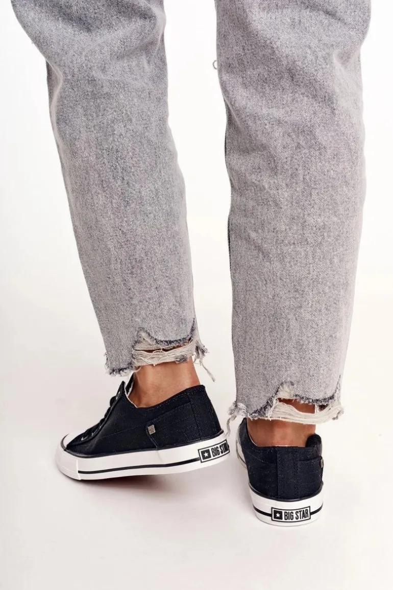 Damskie Klasyczne Niskie Trampki Big Star DD274338 Czarne