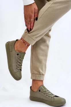 Damskie Klasyczne Niskie Trampki Big Star LL274028 Zielone