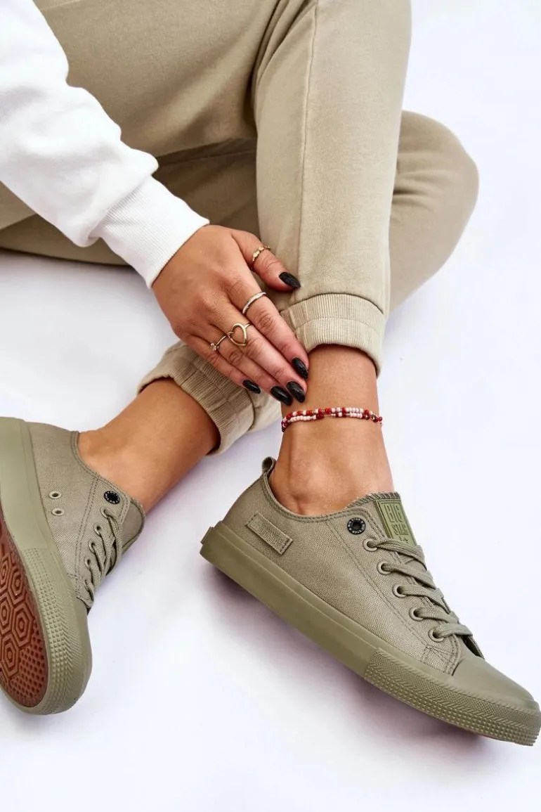 Damskie Klasyczne Niskie Trampki Big Star LL274028 Zielone