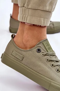 Damskie Klasyczne Niskie Trampki Big Star LL274028 Zielone