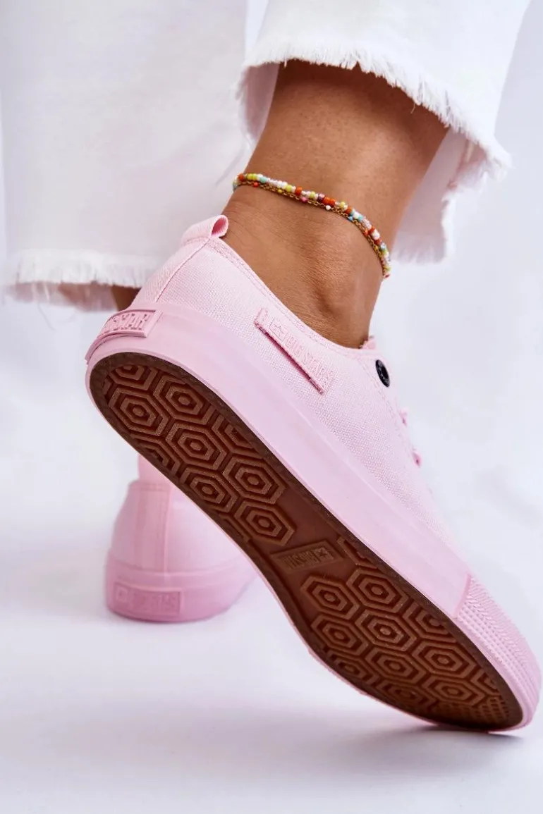 Damskie Klasyczne Niskie Trampki Big Star LL274022 Jasnoróżowe