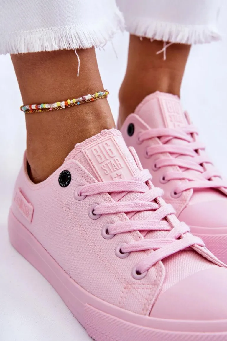 Damskie Klasyczne Niskie Trampki Big Star LL274022 Jasnoróżowe