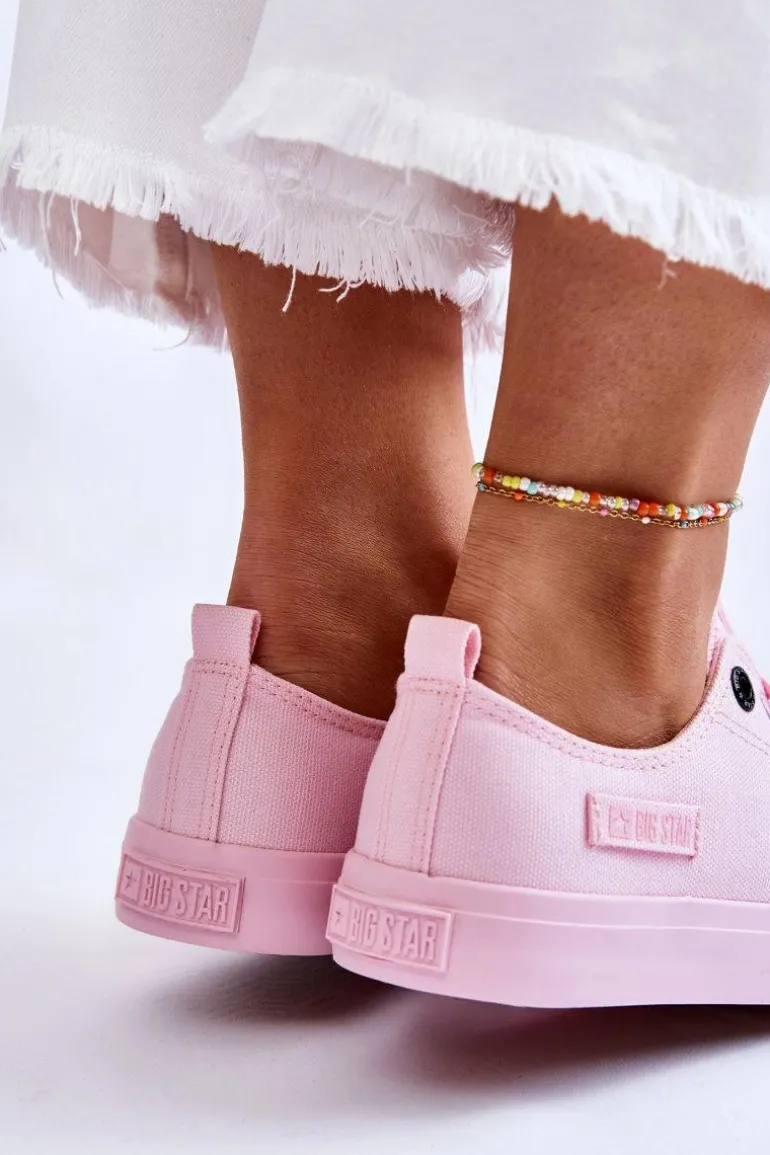 Damskie Klasyczne Niskie Trampki Big Star LL274022 Jasnoróżowe