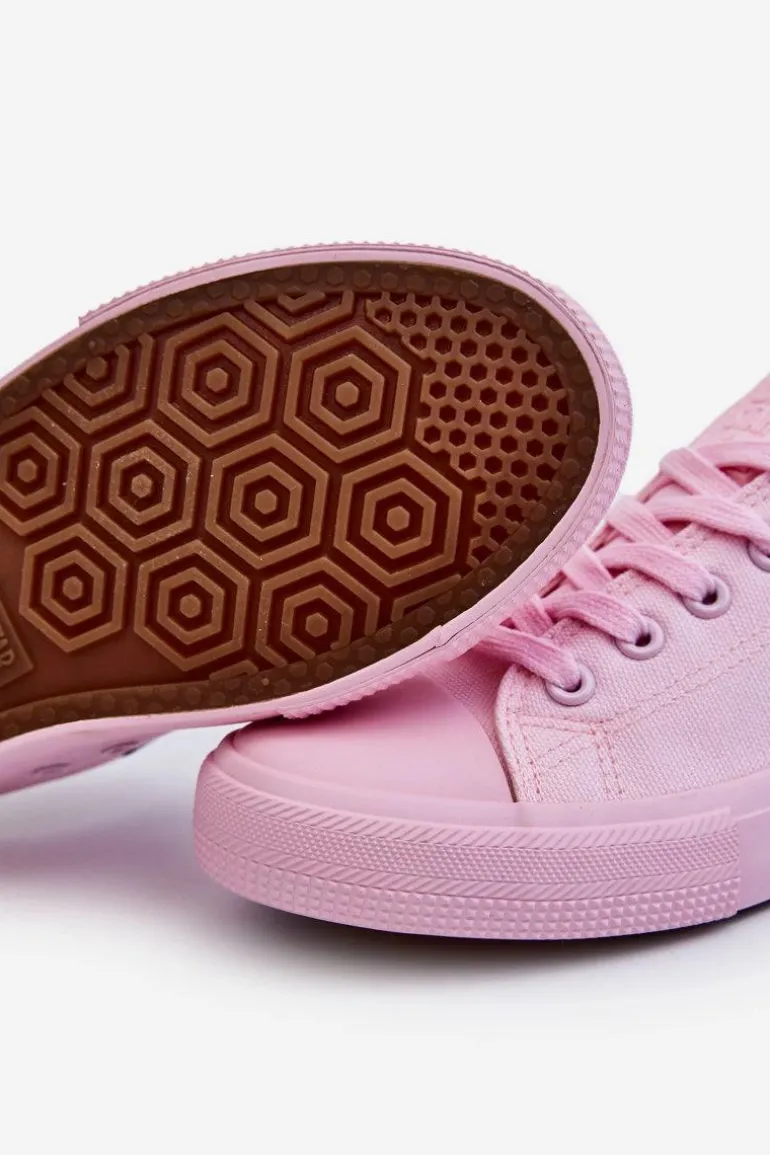 Damskie Klasyczne Niskie Trampki Big Star LL274022 Jasnoróżowe