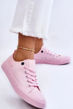 Damskie Klasyczne Niskie Trampki Big Star LL274022 Jasnoróżowe