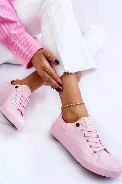 Damskie Klasyczne Niskie Trampki Big Star LL274022 Jasnoróżowe