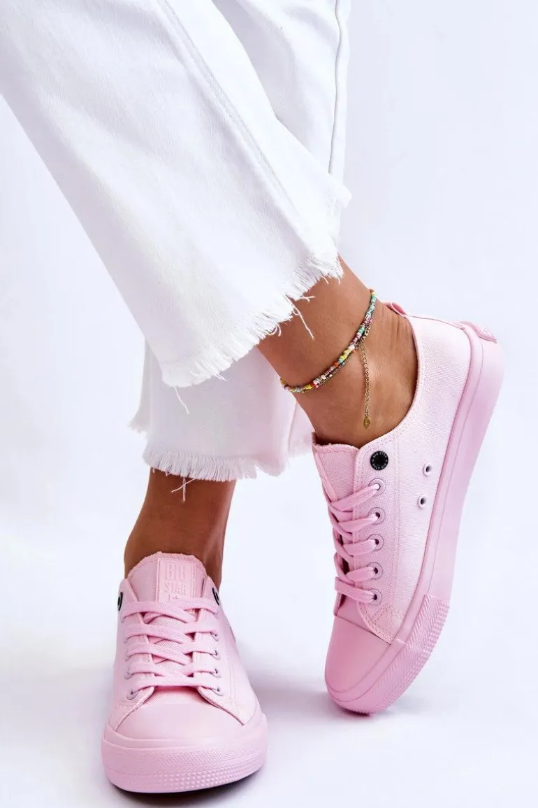 Damskie Klasyczne Niskie Trampki Big Star LL274022 Jasnoróżowe