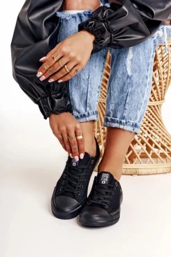 Damskie Klasyczne Niskie Trampki BIG STAR AA274009 Czarne