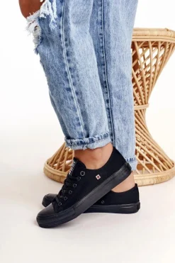 Damskie Klasyczne Niskie Trampki BIG STAR AA274009 Czarne