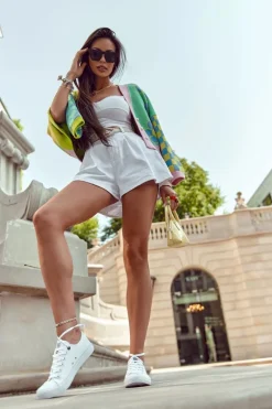 Damskie Klasyczne Niskie Trampki BIG STAR AA274010 Białe