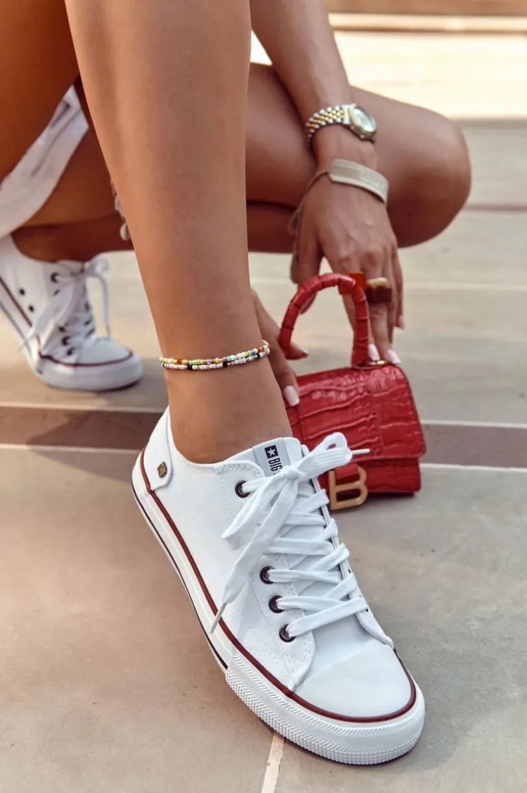 Damskie Klasyczne Niskie Trampki Big Star DD274336 Białe