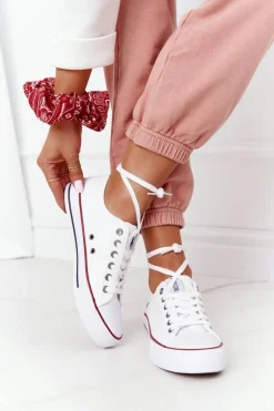 Damskie Klasyczne Niskie Trampki Big Star DD274336 Białe