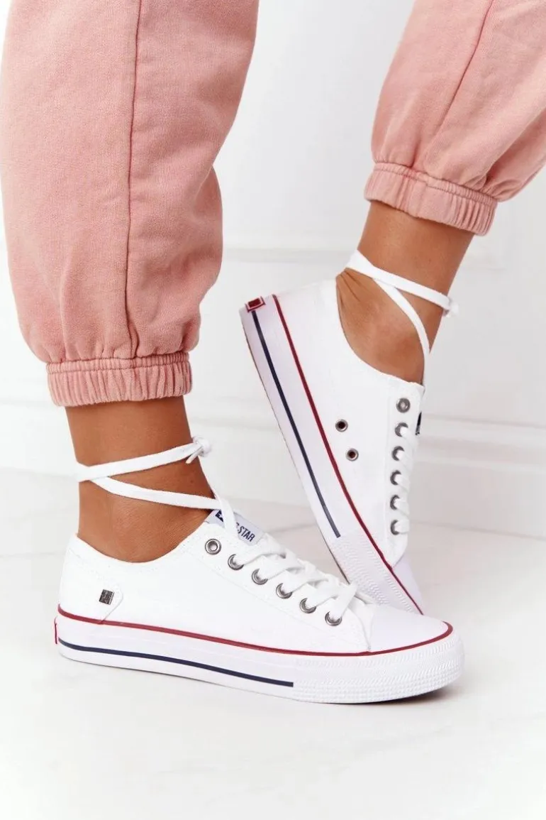 Damskie Klasyczne Niskie Trampki Big Star DD274336 Białe